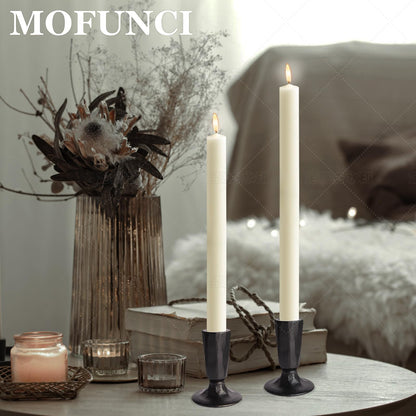 Mofunci Retro Iron Candlestick Holders Set of 2, Black Taper Candle Holders Heavy Weight, Perfect for Dining, Wedding, Party, Halloween Decor