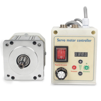 RATTMMOTOR 1500W 1.5KW Permanent Magnet DC Brushless Servo Motor 200-5000RPM 5.02N.m+Servo Motor Speed Controller for Woodworking Machine/Lathe/Drilling and Tapping Machine/Reducer/Belt Sander (110V)