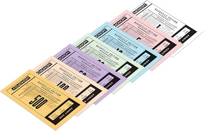 Monopoly Board Game Nashville Edition: 2-6 Players Family Board Games for Kids and Adults Board Games for Kids 8 and up for Kids and Adults Ideal for Game Night