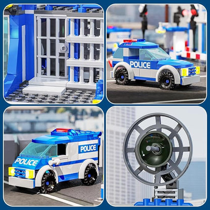 MindBox City Police Station Building Sets 570pcs City Police Sets Toy Building Bricks Kit for Boys 8-12