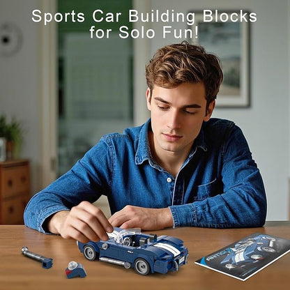 HIGH GODO Sports Car Building Set for Adults Classic Racing Car Collectible Decor Model Kit with Display Box Cool Vehicles Gifts for Adults and Teens Age 14+ (324 Pieces)