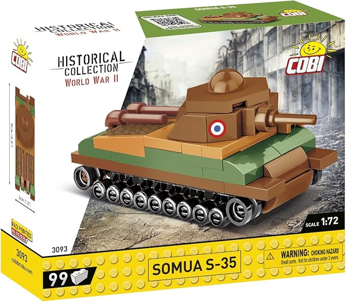 COBI Historical Collection WWII SOMUA S-35 1:72 Scale Tank Building Set 99 Pieces
