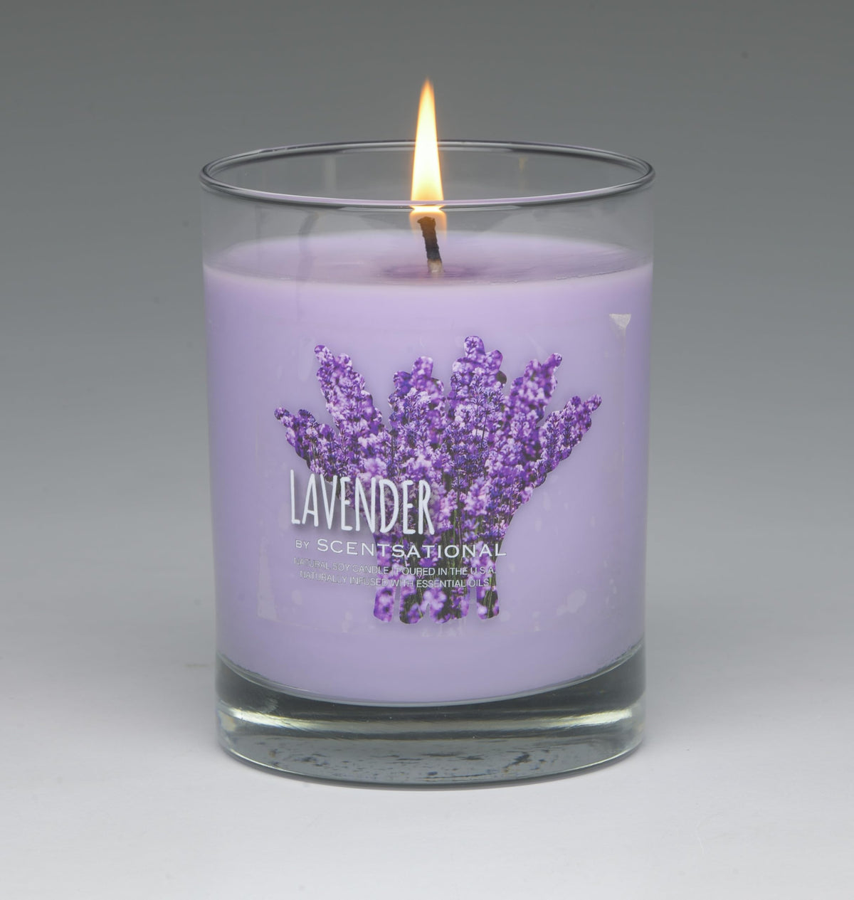 Scentsational Lavender Soy Candle, 11 oz, Natural Essential Oils, 50-60 Hour Burn Time, Gift Wrapped