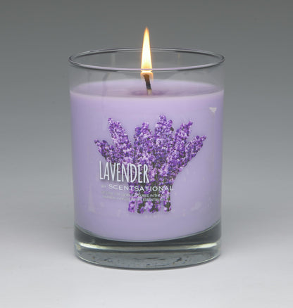 Scentsational Lavender Soy Candle, 11 oz, Natural Essential Oils, 50-60 Hour Burn Time, Gift Wrapped