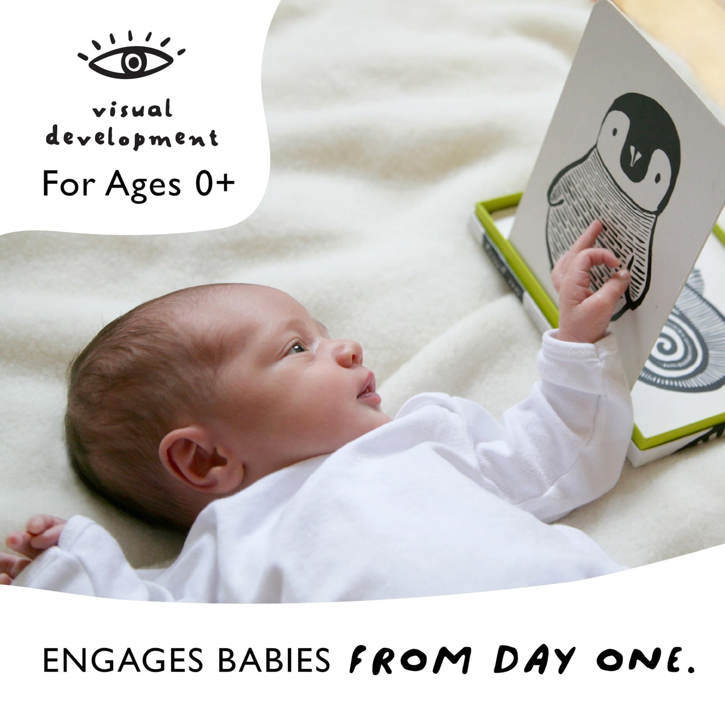 Wee Gallery Art Cards for Baby, Durable High Contrast Black and White Animal Flashcards for Newborns, Brain Development, Sensory Toys, Tummy Time Essentials for Infant and Toddler - Woodland Animals