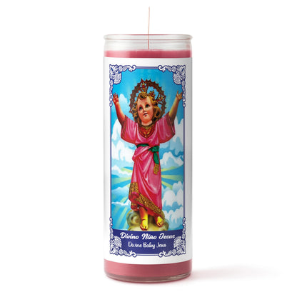 Alumenza 6 Pack Divino Níno Jesus Candle in Glass Jar 90 Hours – Paraffin Wax, Clean Burning Unscented | Large & Tall Devotional Prayer Pillar Candles for Home, Memorial, Rituals