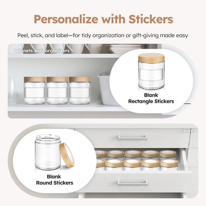 8 oz Glass Jars with Lids, 30 Pack Clear Small Glass Jars with Woodgrain Lids Leakproof Round Airtight Empty Cosmetic Travel Containers for Lotions Powders and Candle Making