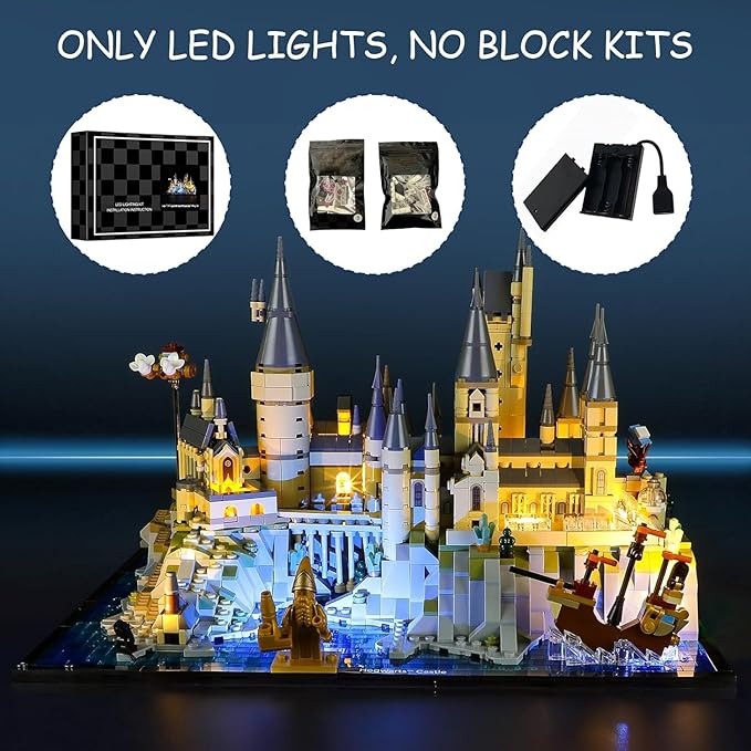 LED Light Kit for Lego 76419 Castle and Grounds Set Compatible with Lego 76419 Building Blocks Model(Not Include Blocks Set)