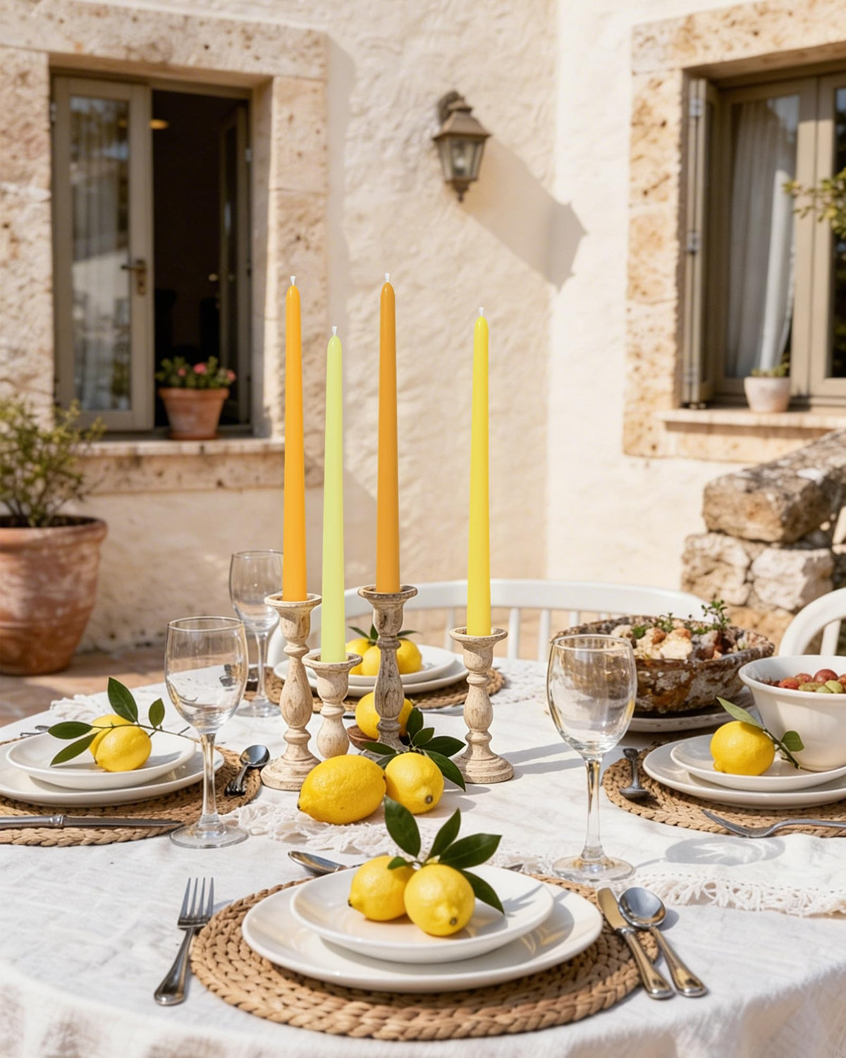 Viyffo Taper Candles, 12 Inch, 12 Pack, Yellow – Unscented, Smokeless Design, Up to 8-Hour Burn – Tall Candlesticks for Table Decor, Weddings & Dinners