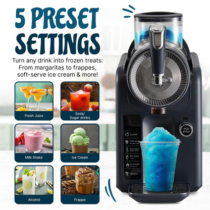Slushie Machine for Home, No Ice Needed Professional Frozen Drink Maker & Soft-Serve Ice Cream Machine- 1.8 L Capacity Slushy Machine for Margaritas, Daiquiris, Juices, Cocktails, Frappes & More