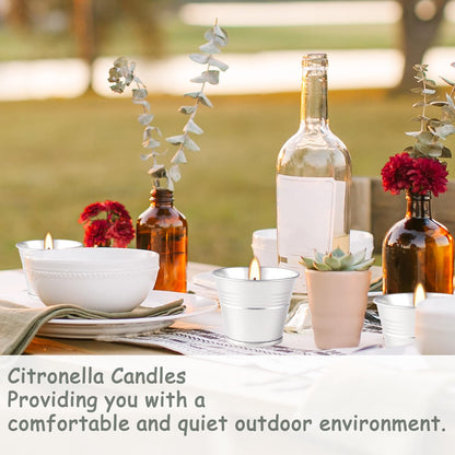 CAKETYCG Outdoors Citronella Candles 32Pack - Garden Citronella Scented Candles, Long Burning, 2 oz Small Tin Candles Gift Sets for Home Patio Yard Indoors, Balcony, Camping BBQ & Summer Parties.