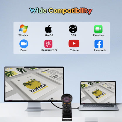 SVPRO HDMI USB Camera 4K 60fps USB3.0 Streaming Webcam with Zoom 5-50mm Telephoto Lens,10X Optical Zoom Industrial Microscope Camera H.264 Video Camera for Computer,Raspberry Pi,Monitor