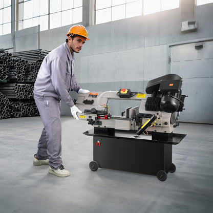 VEVOR Metal Horizontal Band Saw, 7 x 12 in Rectangular Cutting Capacity, 110/220V Vertical Cutting Bandsaw with 1.1 kW Motor, 0-45° Angle Adjustment, Variable Speed, for Metal, Wood, and Plastic