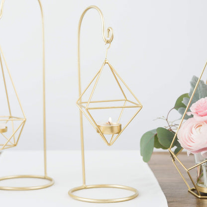 WEDDINGSTAR Small Geometric Hanging Tealight Holder - Gold