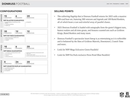 2025 Panini Donruss Football Mega Trading Card Box (1 Memorabilia or Autograph Per Box)(Optic Rated Blue Scope Parallels)