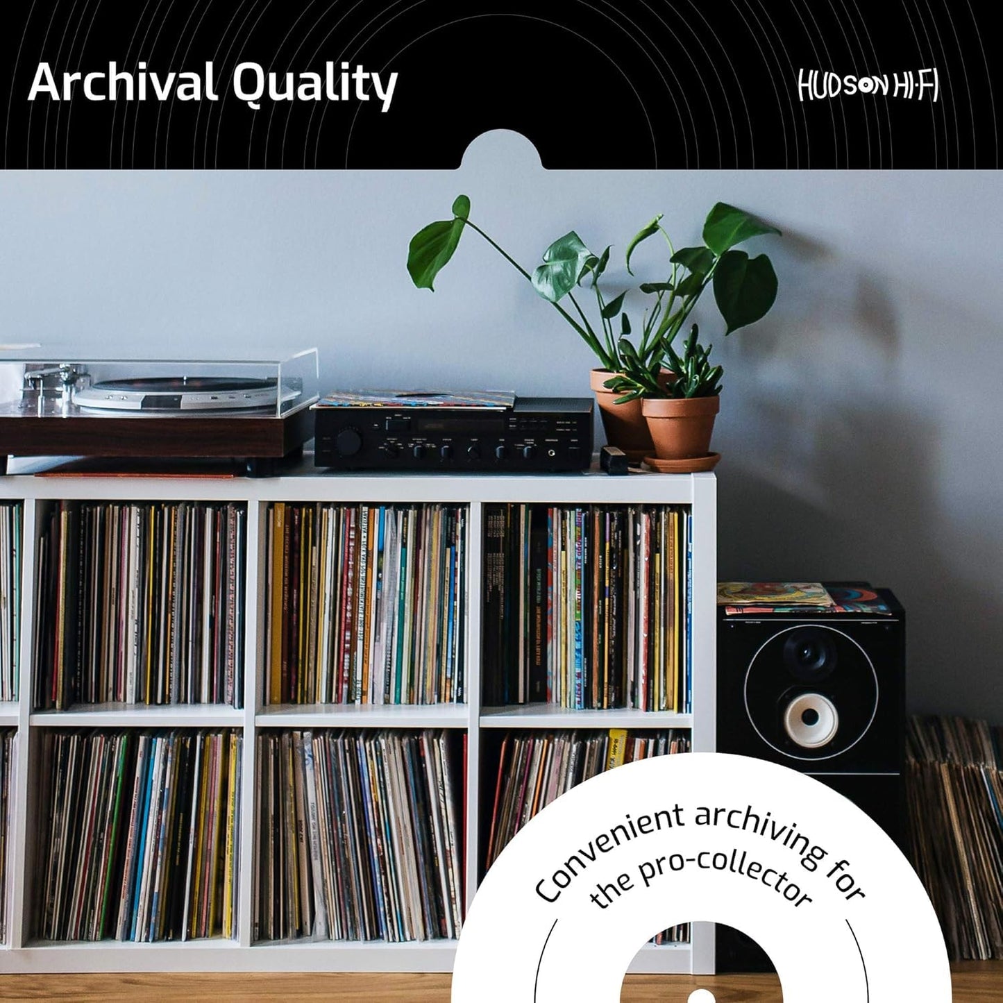 Hudson Hi-Fi Vinyl Record Outer Sleeve Covers - 50 Pack - Premium Crystal Clear Sleeves - Protect Your LP Albums from Scratches, Dirt & Dust - 3 Layers of 30µm Thick No-Acid Exterior Disc Cover