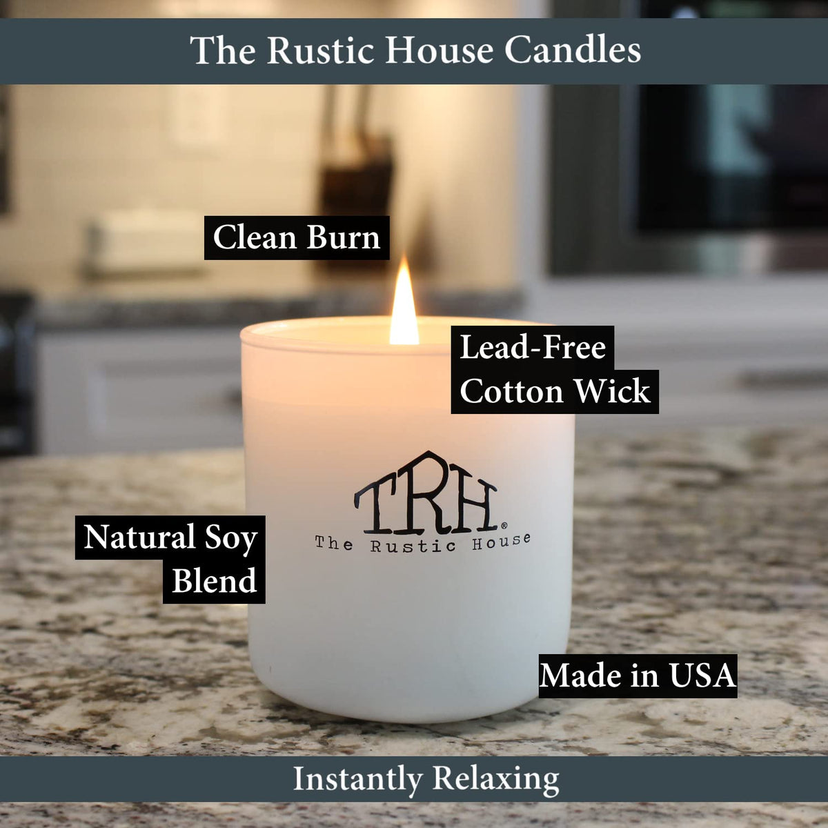 The Rustic House, Soy Candle, Pineapple + Cilantro - Long Burning, Non-Toxic, Wood Lid, Aesthetic Glass Jar