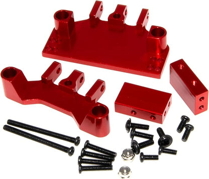 Pull Rod Mount Seat Servo Mount Compatible with MN 1/12 MN128 Upgrade MN86 MN86S MN86K MN86KS G500 Rc Car Aluminum Alloy Bracket Part Replace(Red)