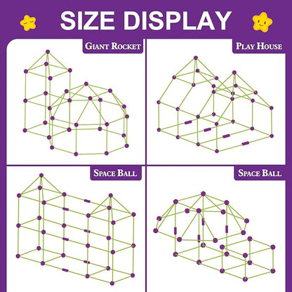 Fort Building Kit for KidsSTEM Construction Toys Educational Gift for 3 4 5 6 7 8 9 10 11 12 Years Old Boys and GirlsUltimate Creative Set for Indoor &amp Outdoors Activity140 PcsPurple