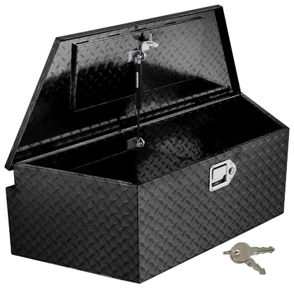 GarveeTech 39 in Trailer Tongue Boxes,Heavy Duty Aluminum Trailer Tool Box With Lock and Keys,Diamond Plate Storage Box,Waterproof Trailer Box for Pick Up Truck Bed,RV Trailer,Black