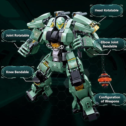Mech Building Set Annihilation Ranger Warrior Robot Action Figure Building Toys for Adults Compatible with Lego Mech Set 542 PCS