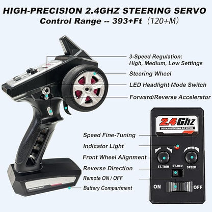 1:16 Scale Brushless RC Car for Adults 45+ MPH High Speed 4WD Waterproof Off-Road All-Terrain RC Truck with 2 Batteries &amp 2.4GHz Controller (1:16 Scale Brushless)