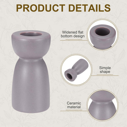 uxcell 2 Pack Candlestick Holder Purple Ceramic Taper Candle Holder Candle Stand Holders Modern Style Decoration for Centerpiece Tabletops Anniversary