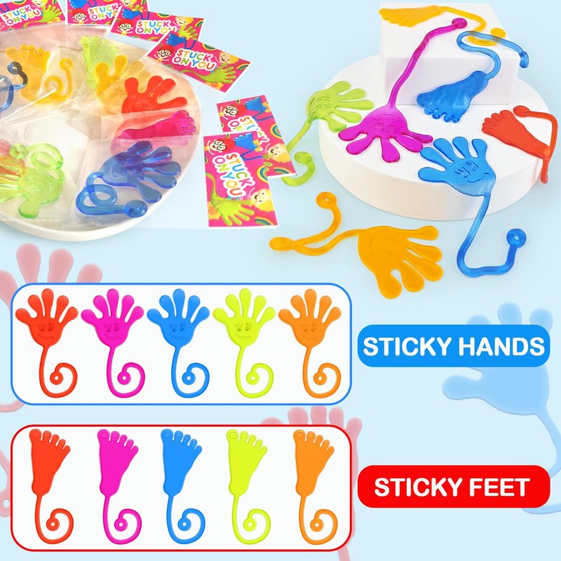 Bulk Party Favors Goody Bag Stuffers for Kids (200 PCS), Large Sticky Hands & Feet Birthday Pinata for Toddlers, Preschool Toys Gifts Non Candy Treats Prizes Supplies Giveaways Handout for Boys Girls