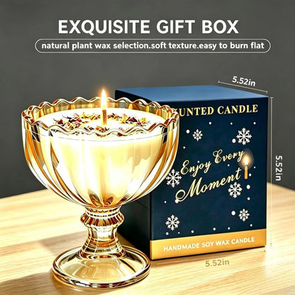 Joo Sko Jar Candy Bowl Shape Soy Wax Candle, Scented Jasmine Candles for Home Scented or As a Birthday/Holiday Candle Gift for Your Loved(7.05OZ/48Hours Burning)