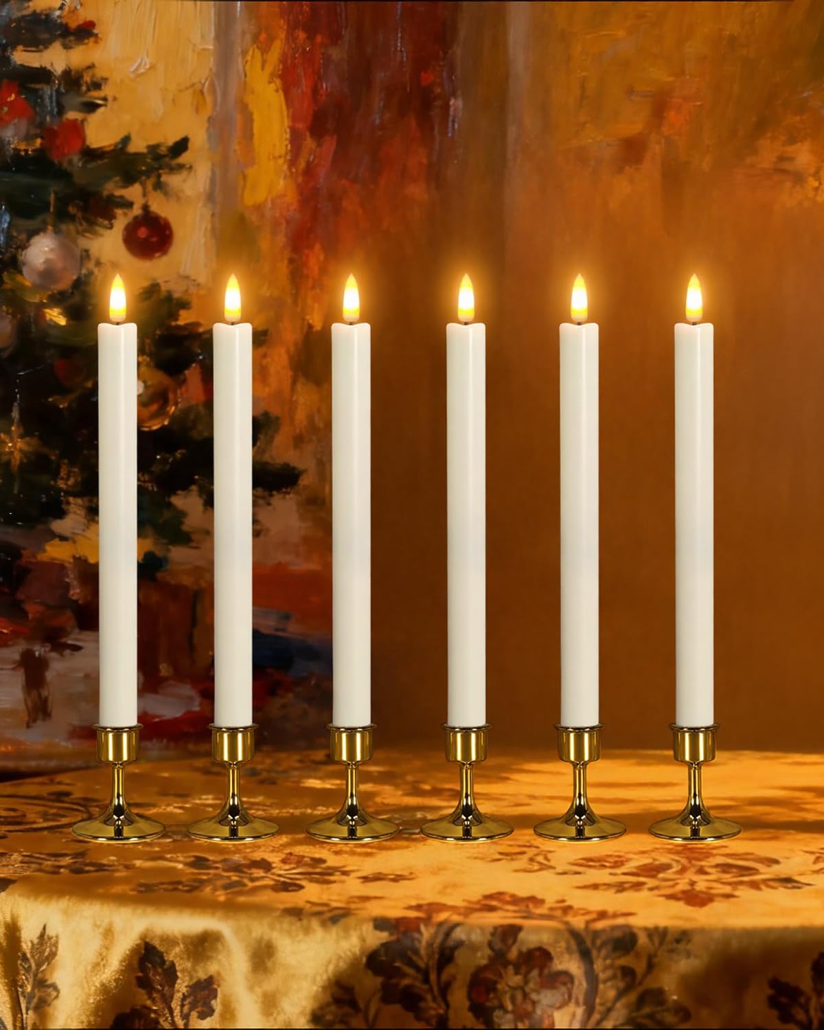 SUNGEGE Christmas Window Candles 6-Pack with Remote Timer (2/4/6/8H), Battery Operated Flameless LED for Windows, Includes Suction Cups, Bases & 2 Remotes – Holiday Decor
