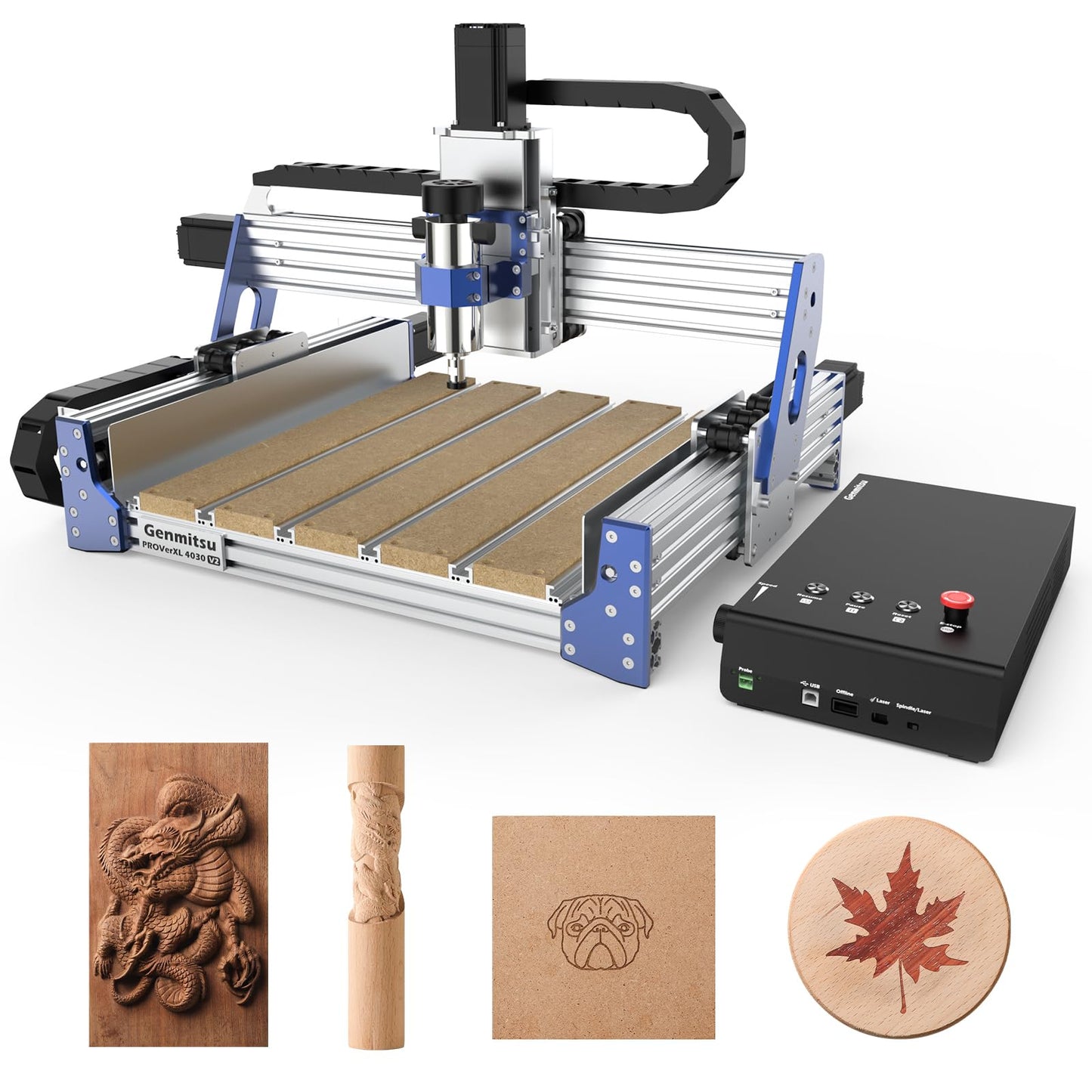 Genmitsu CNC Router Machine PROVerXL 4030 V2 + 52” x 52” (1318 x 1311mm) XY-Axis Extension Upgraded Accessories Kit
