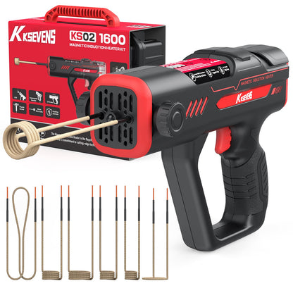 Induction Heater Bolt Removal,1600W 110V Handheld Magnetic Induction Heater Tool with 6 Coils for Rusty Screw Removing,Red