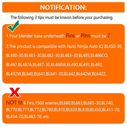 [Upgraded] Replacement 24oz Cups for Nutri Ninja Blenders, Cups with 7 Fins Replacement Extractor Blade Parts fit Ninja Auto iQ BL682-30 BL642-30 BL450-30 BL455-30 BL456-30 BL482-30 BL687CO-30 etc.