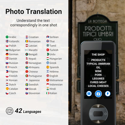 ANFIER Language Translator Device No WiFi Needed Instant Translator 2024 for 144 Languages and Accents AI Electronic Foreign Language Translators W10S Grey