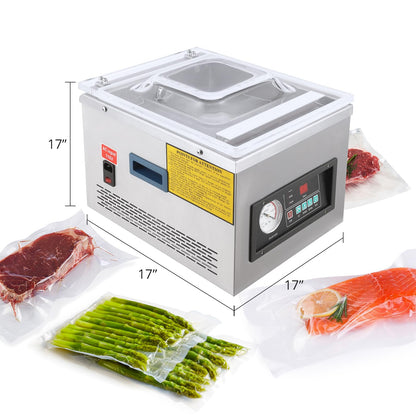 GarveeHome Chamber Vacuum Sealer machine, 12 in, 6.5 m³/h Pump Rate, Excellent Sealing Effect with Automatic Control, Household and Commercial Vacuum Sealing Machines with Stainless Steel Structure