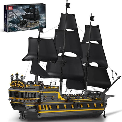 Mould King Pirate Ship Model Building Blocks Kits Black Pearl Ship MOC Model Set to Build Large Pirates Ship Boat Model Blocks Assembly Toy(5266 Pieces)