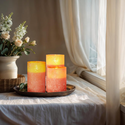 Mingfuxin Flameless Candles with Remote, Orange Candles Battery Operated with Timer, LED Candle for Mantel Bedroom Coffee Table Halloween Decorations