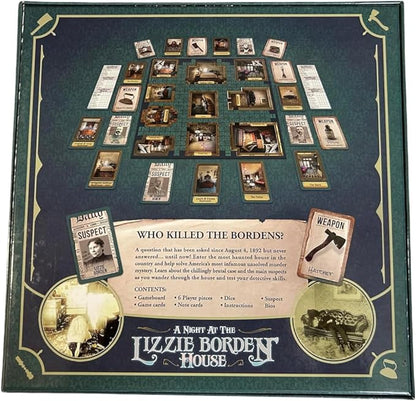 A Night at The Lizzie Borden House Mystery Official Board Game | Halloween Game | Gothic Home Decor | Spooky Games | Eerie Evening Entertainment