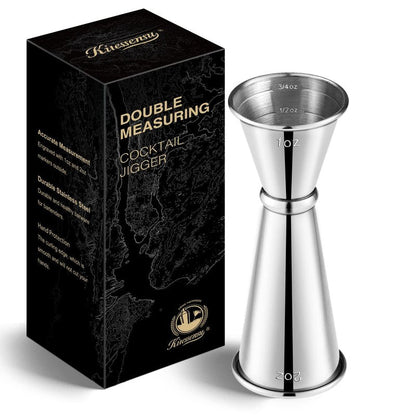 KITESSENSU Jigger for Bartending, Japanese Jigger 2 oz 1 oz with Measurements Inside, 304 Stainless Steel Double Cocktail measuring cup, Professional Bar Tool for Home & Bar Use