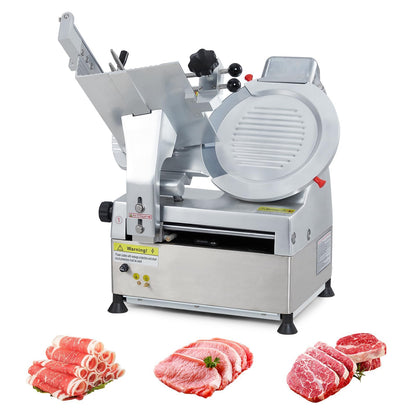 550W Commercial Meat Slicer, Automatic Meat Slicer Machine, Frozen Meat Deli Slicer with Adjustable Thickness From 0 to 15mm for Commercial and Home Use, Low Noise