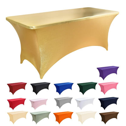 ZarzaaSik 6-Pack 4ft Spandex Table Covers for Rectangular Folding Tables - Wrinkle Resistant Stretch Tight Table Cloths - Ultimate Fitted Table Protector for Parties, Trade Shows, and Wedding