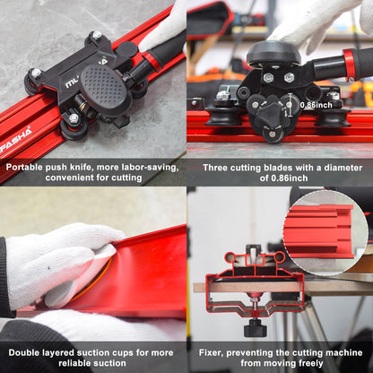 MUFASHA 78 Inch Manual Tile Cutter, Professional Porcelain Slab Cutting Machine for Large format Ceramic Porcelain Tiles, Dual-Rails, Pliers, Locators, Rail Retainers, Tile Cutter Hand Tools, ML2000