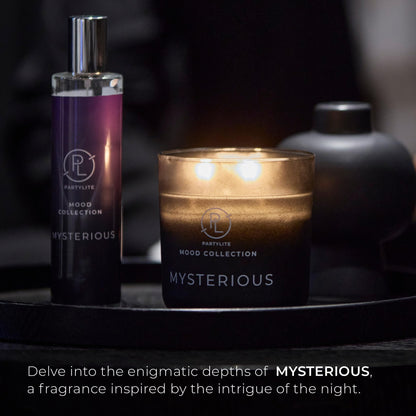PartyLite Mysterious Scented, with Notes of Citron, Nutmeg & Clove, 14.1oz 2-Wick Ombre Jar Candle, 24-48 Hour Burn Time, Part of The Mood Collection, Warm & Earthy, Perfect for Gifting