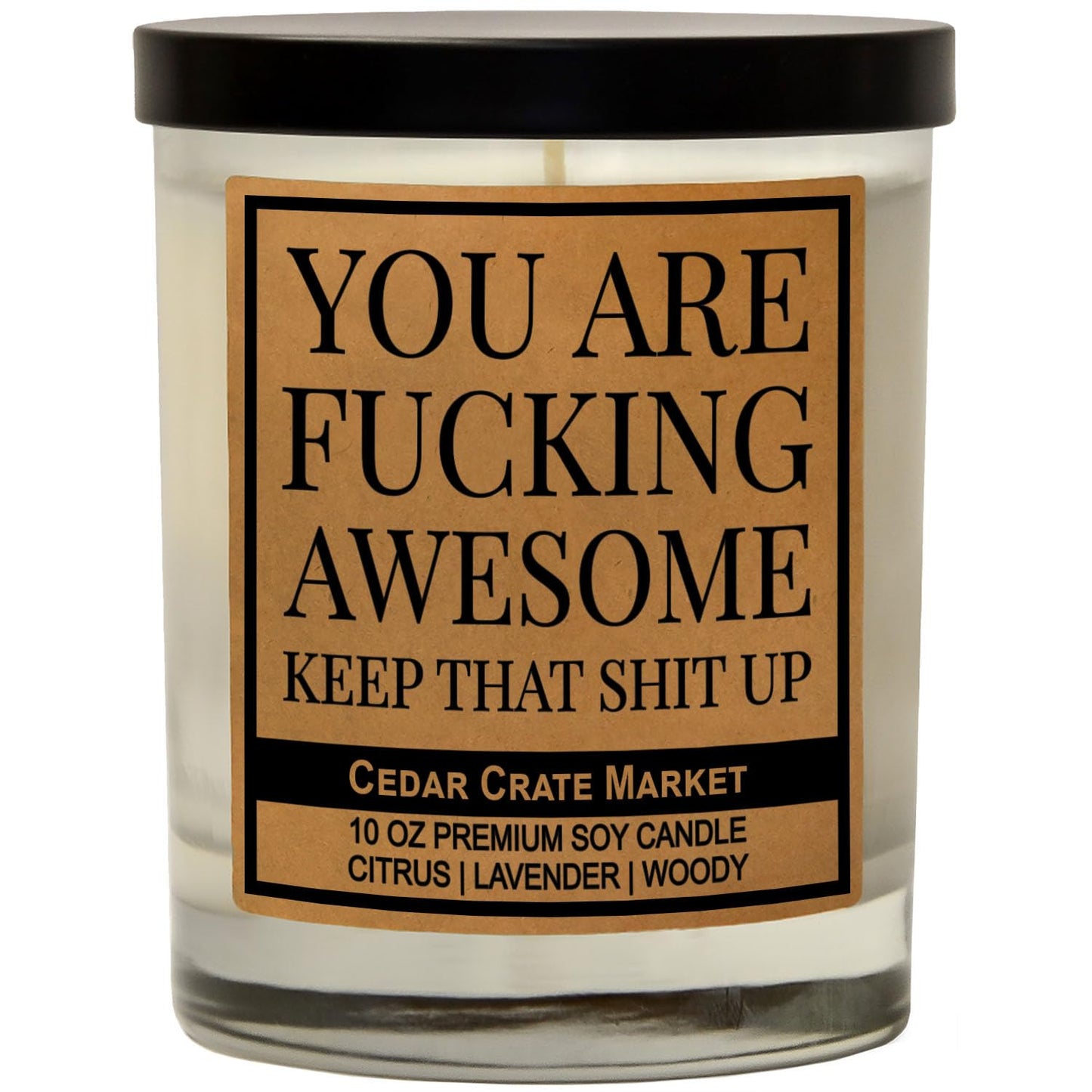 Best Friend, Gift for Women, Men - You are Awesome, Thank You Candle Gift for Her, Him, Inspirational Present for Coworker, Sister, Bestie, Funny Happy Birthday Candle,100% Soy Wax Handmade in the USA