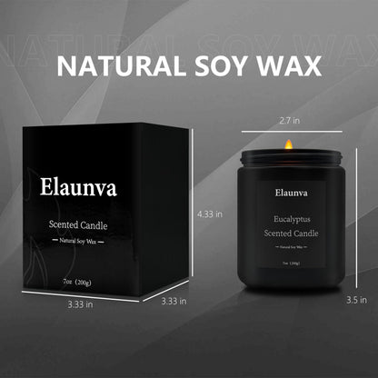 Elaunva Eucalyptus Scented Candle 7oz (200g), Natural Soy Wax Aromatherapy, Spring Fresh Home Scent, Stress Relief, Spring Easter Home Decor Gift for Men and Women