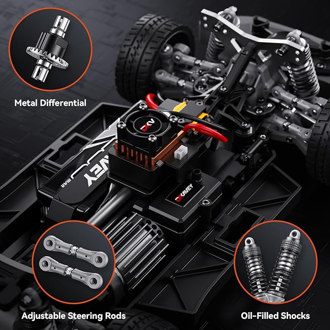 1:12 RC Rally Car Fast Max 50 MPHDrift Car with Gyro 4X4Brushless Fast RC Cars with 3S 2200 mAh Battery1/12 Remote Control Cars for Adults for 4WDfor Racetrack &amp Mud-Pink