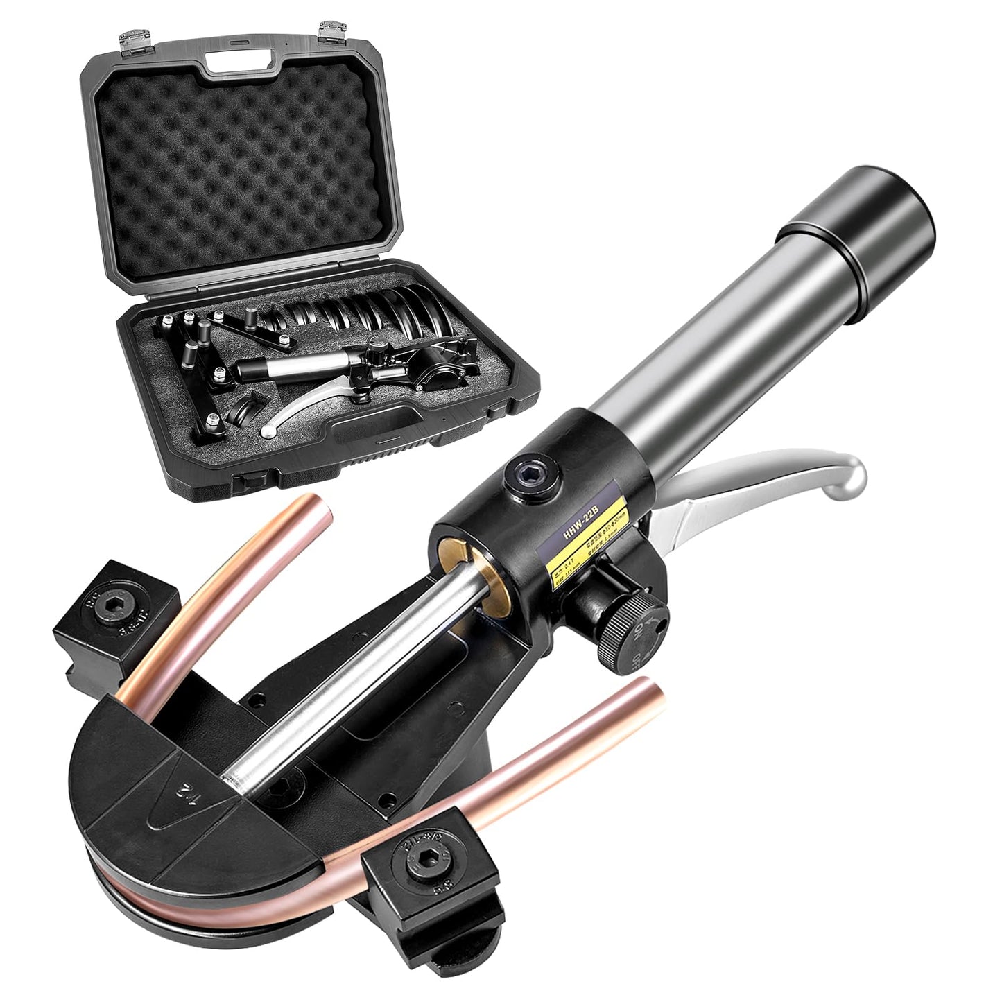 WISSCOOL Hydraulic Pipe Tube Bender Kit 1/4"-7/8" Copper Tubing Bender, Pipes Bending Tools with 7 Dies for HVAC Air Conditioning Refrigerator Repair