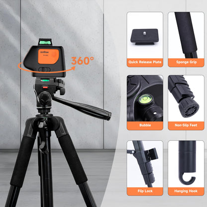 DOVOH Plumb Dot Laser Level with Tripod, Receiver, Class Ⅱ