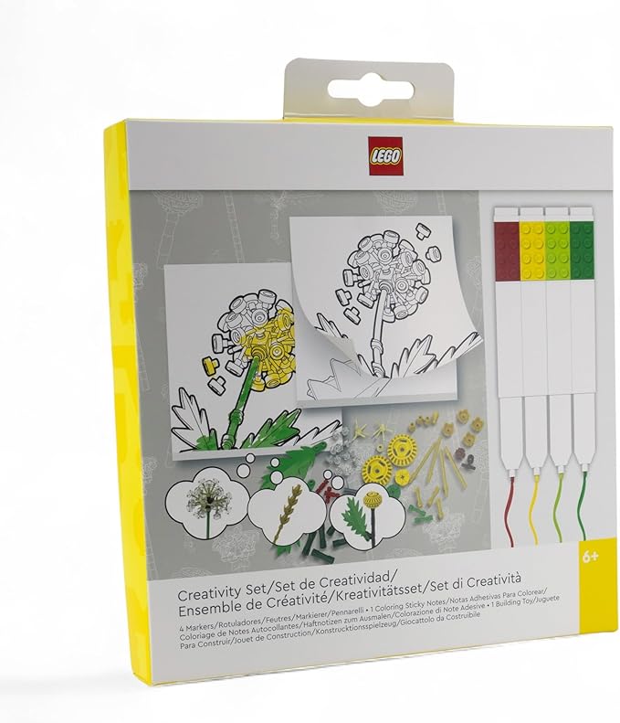 LEGO Stationery Creativity Set with Building Toy - Project Bloom (53667) Includes 1 Sticky Note Pad 4 Markers 1 Building Toy