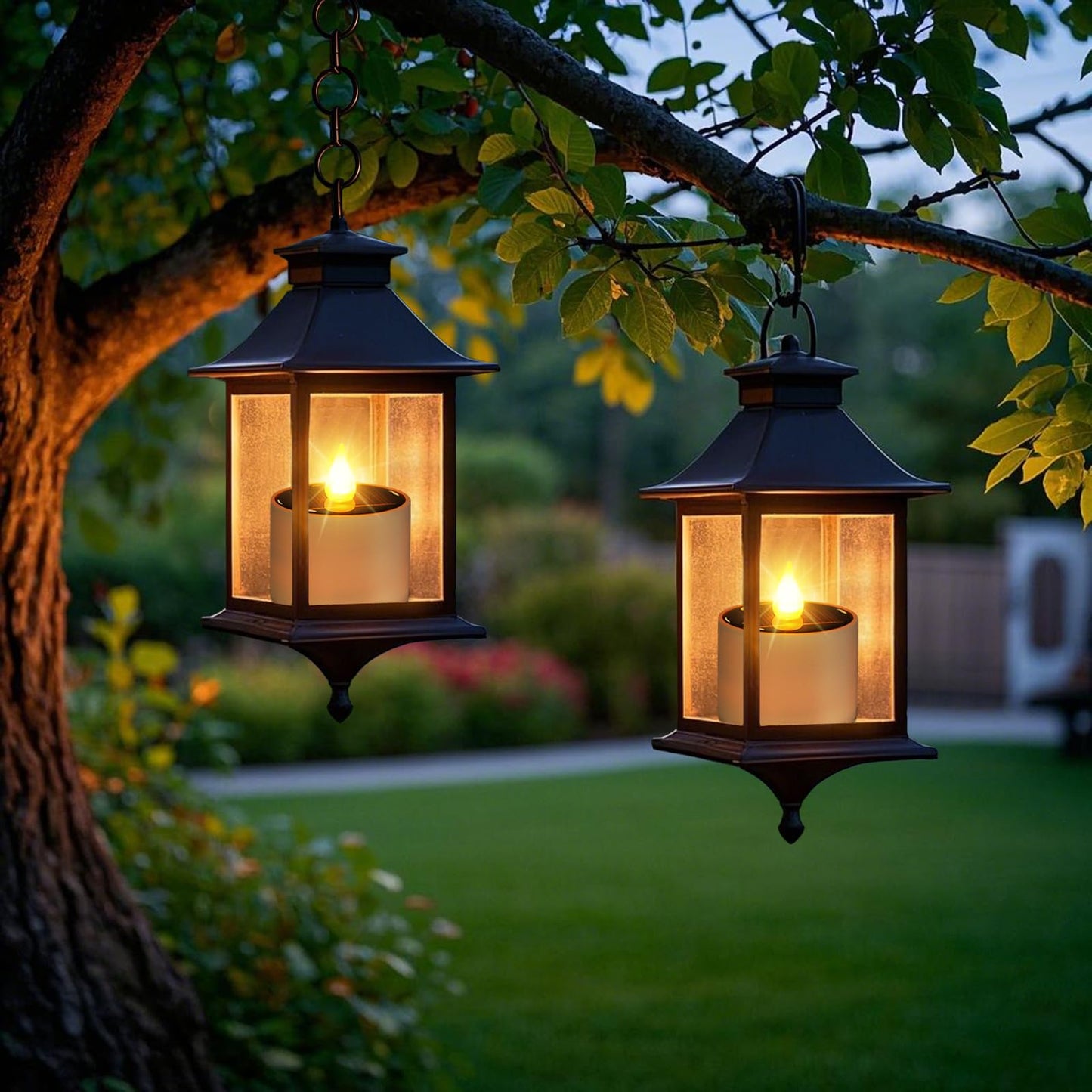 ANGMLN 10pcs Solar Tea Lights Outdoor Waterproof, Flameless Flicker LED Solar Candles with Dusk to Dawn Sensor, Reuseable Tea Light Candles for Lantern Garden Camping Party Home Decor,2.3''x2.1''